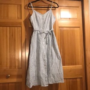 Blue and white dress